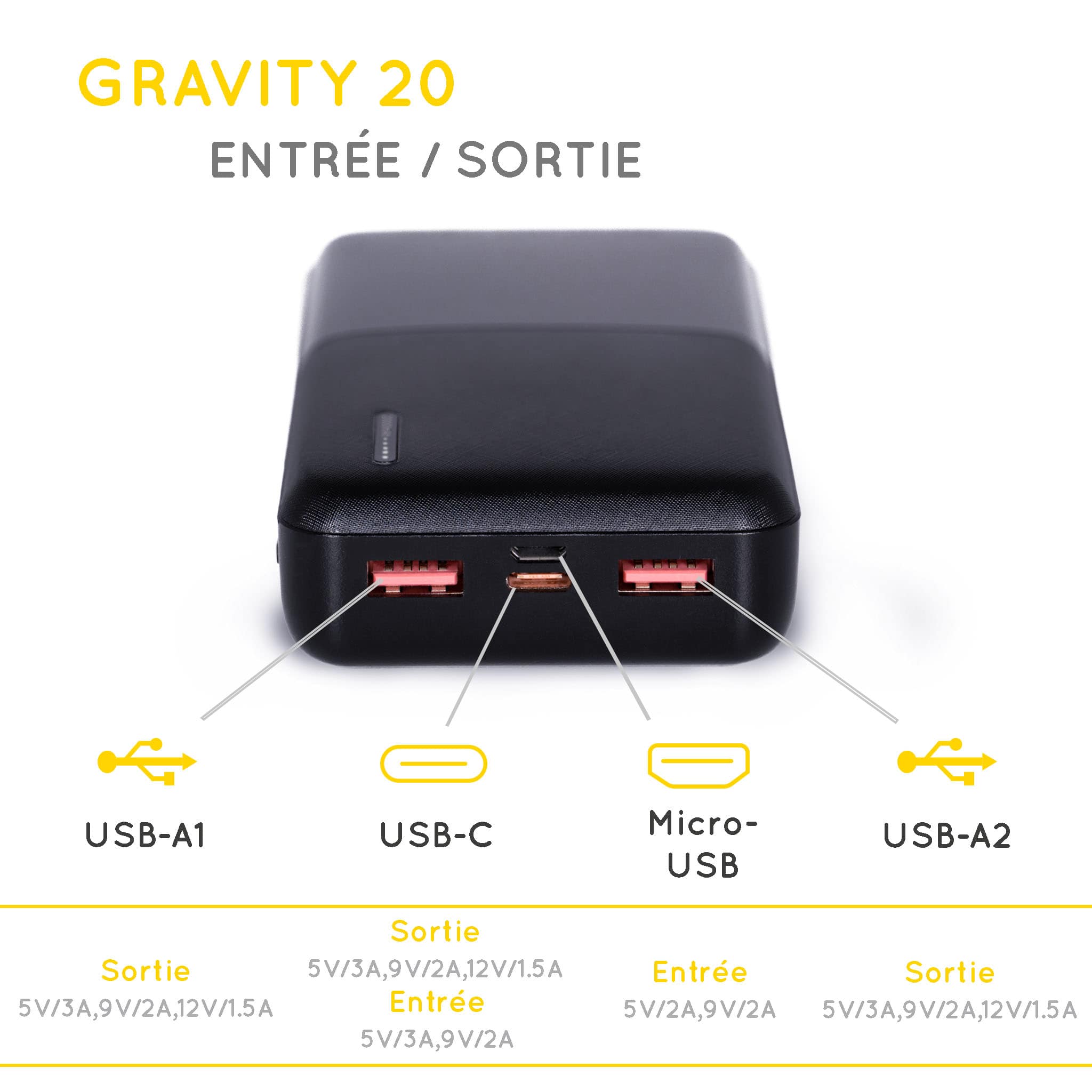 Bateria externa Gravity 20 Sunslice 6 Bateria externa Gravity 20 Sunslice 51485