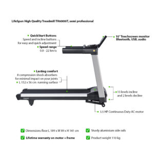 Loopband TR6000iT van LifeSpan Fitness 13 TR6000iT loopband LifeSpan Fitness 68526