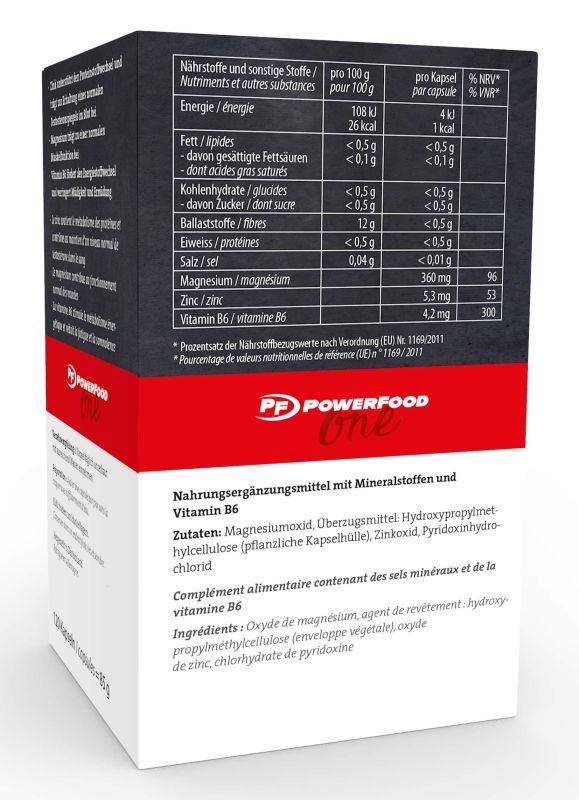 NutritionnValues Zma 120caps Powerfood One