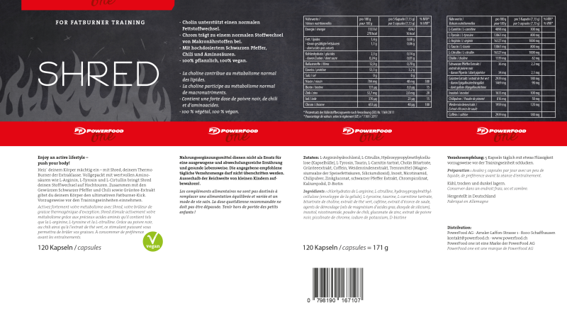 Valuesnutritrives Shred 120cáps Powerfood One