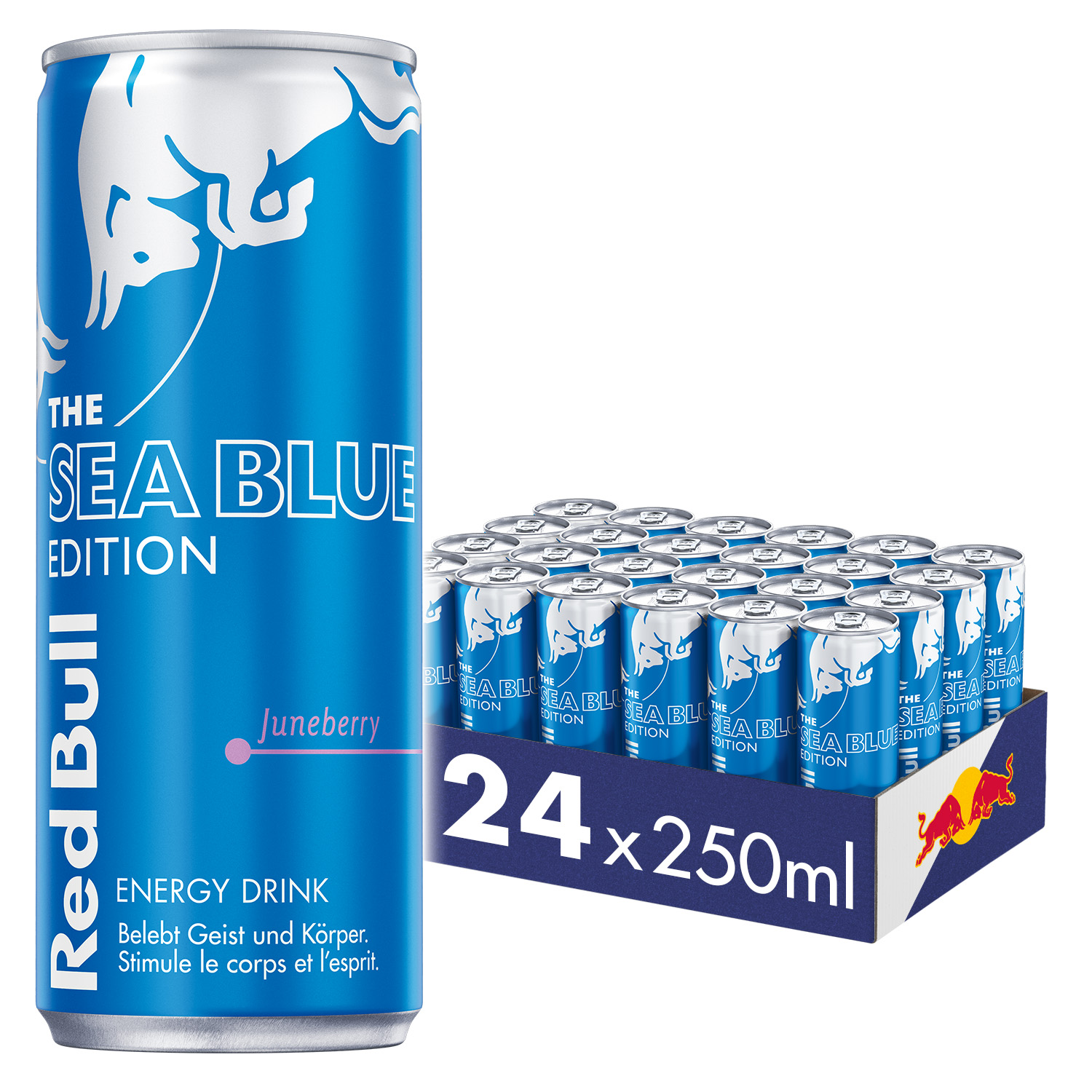 Red Bull Energy Drink Sea Blue Edition 250ml (pack de 24) 1 DE 250 RBE azul SingleUnit frente frío cerrado