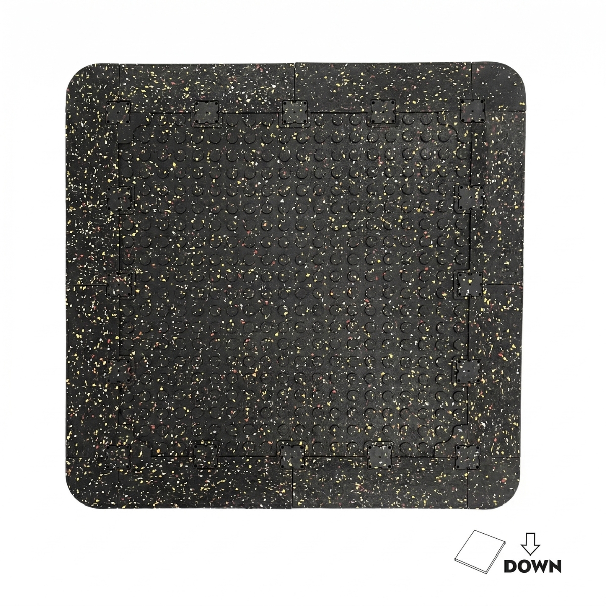 Rubberen vloer 100x100x2 cm voor binnen en buiten “Connect” GladiatorFit 3 Sol en caoutchouc 100x100x2cm interieur et exterieur Connect GladiatorFit 3