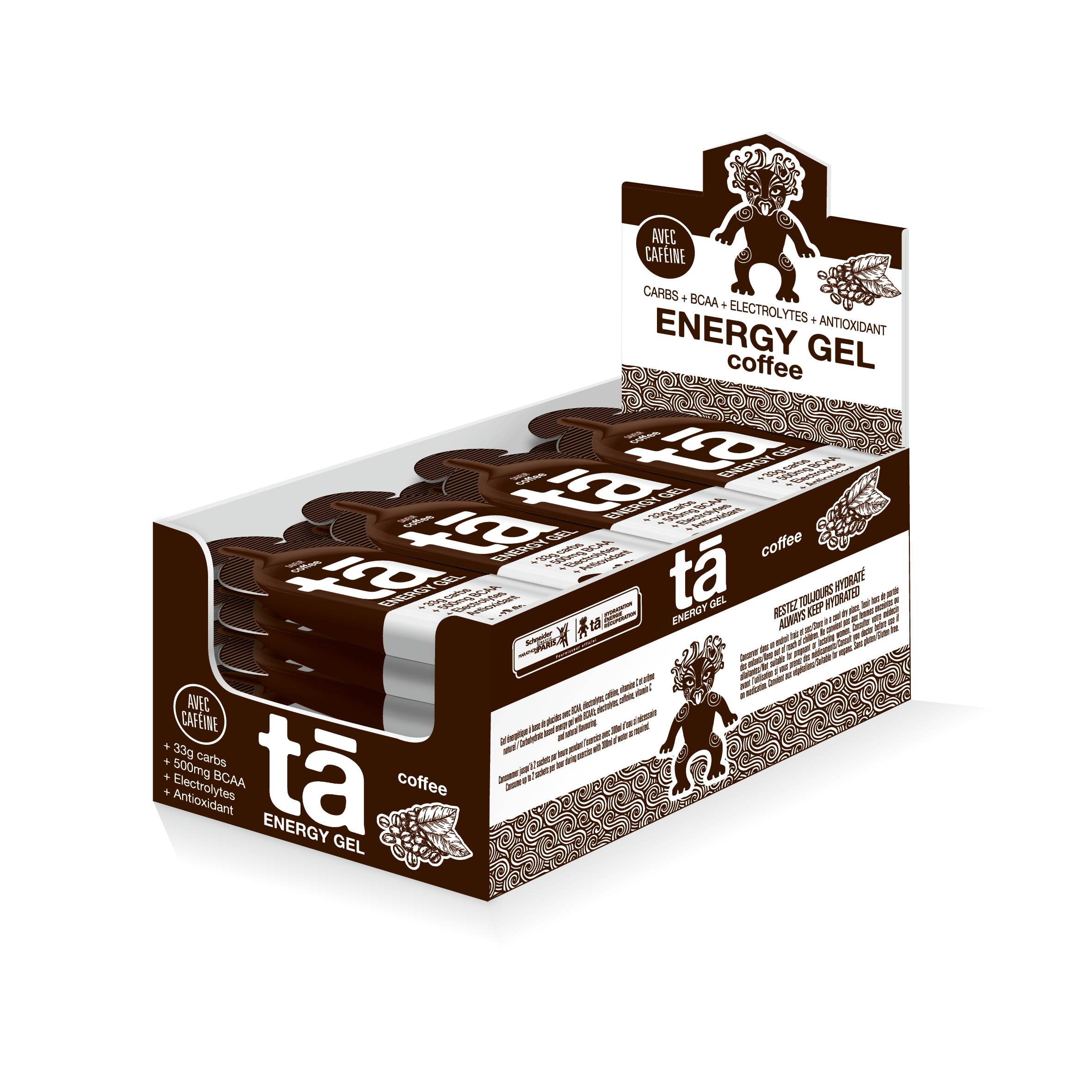 Ta Energy Géis energéticos com cafeína 40ml embalagem de 24 43443