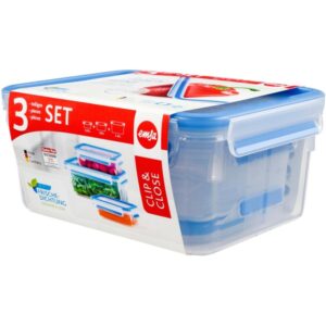 Emsa Latas de comida hermeticamente fechadas Clip Close embalagem de 3 12021