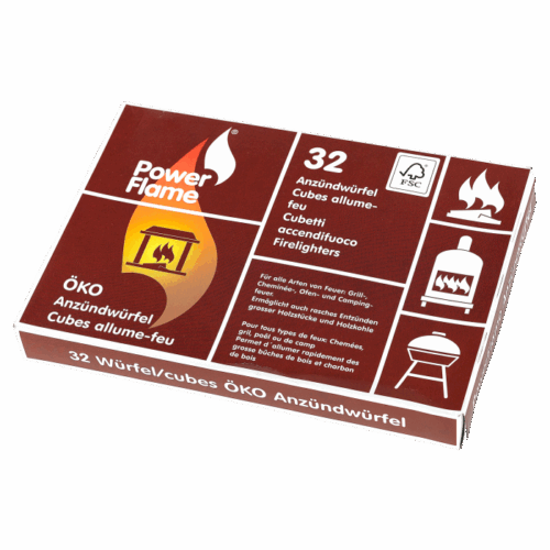 Rape wood firelighting cubes Powerflame lot of 32 12582