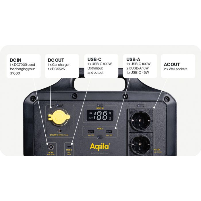 Generatore solare portatile "Powerbird S1000 Aquila 4 Aquila Generatore solare portatile Powerbird S1000 907