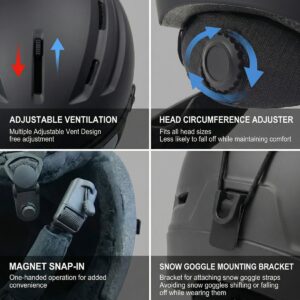 Casco da sci e snowboard Omada per adulti con visiera - Thumbnail Image 8