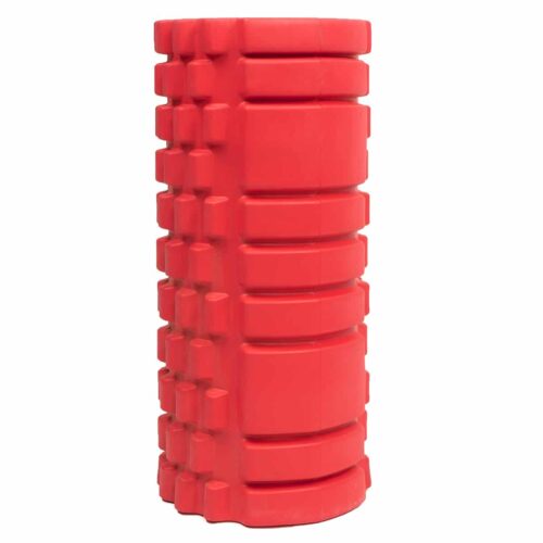 Rouleau de massage 33cm "Foam Roller" sans piques Ø 14cm JustFit - Rouge | Seconde Vie