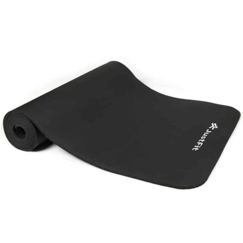 Non-slip foam yoga mat 180x60x1cm JustFit - Black | Seconde Vie