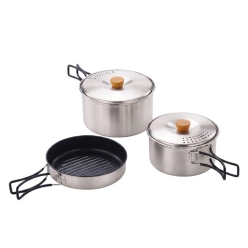 Omada "Popote" stainless steel pan and saucepan kit