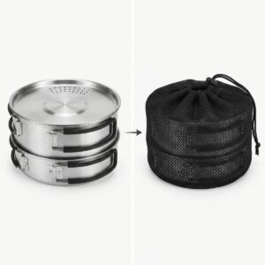 Kit de tachos e panelas Omada "Popote" em aço inoxidável 8 Kit de tachos e panelas Omada "Popote" em aço inoxidável - Thumbnail Image 3