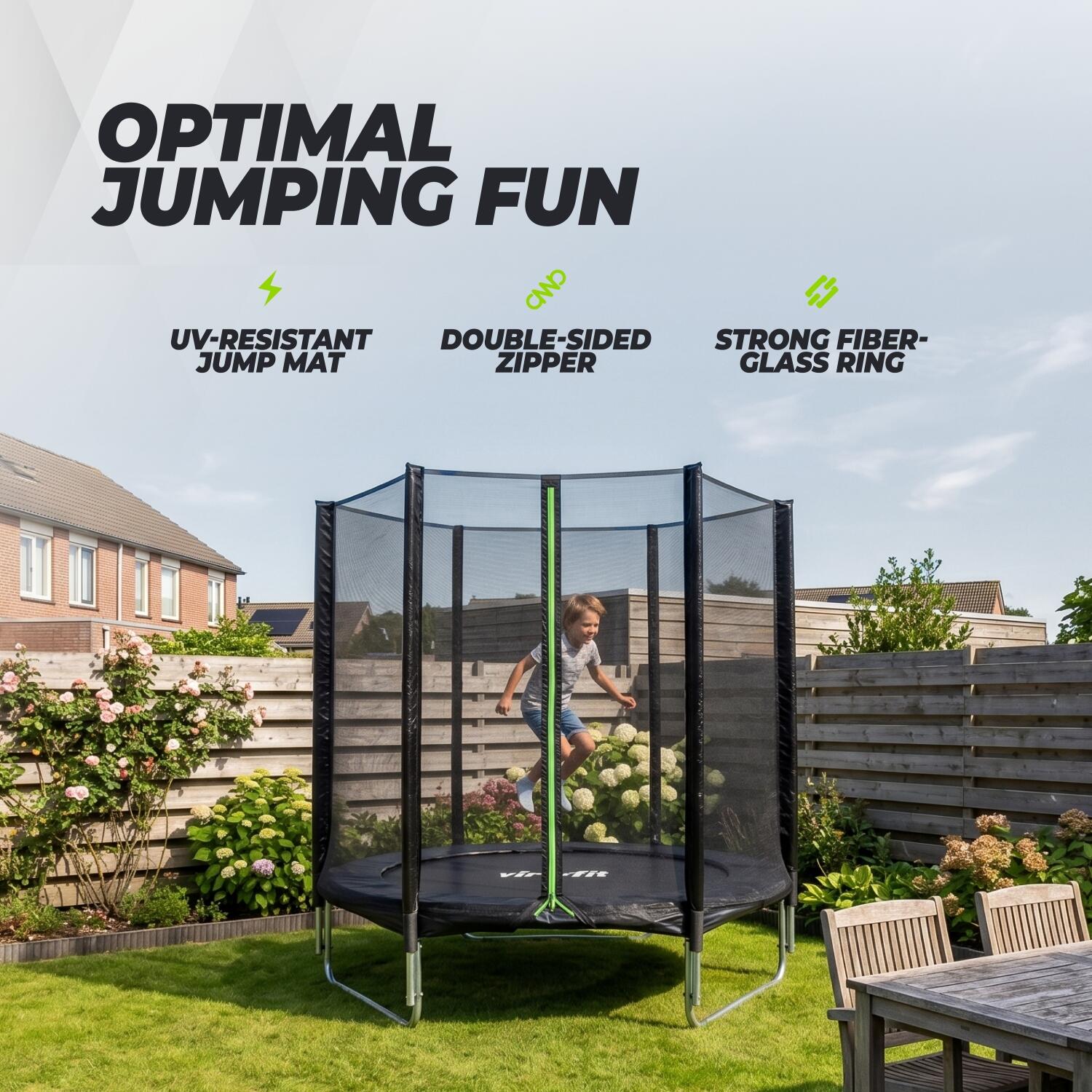 Trampoline rond avec filet de sécurité VirtuFit 3 Trampoline rond avec filet de sécurité VirtuFit – Image 3
