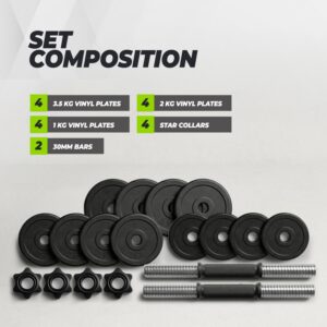 Verstelbare vinyl halterset 2x14kg VirtuFit - Thumbnail Image 3