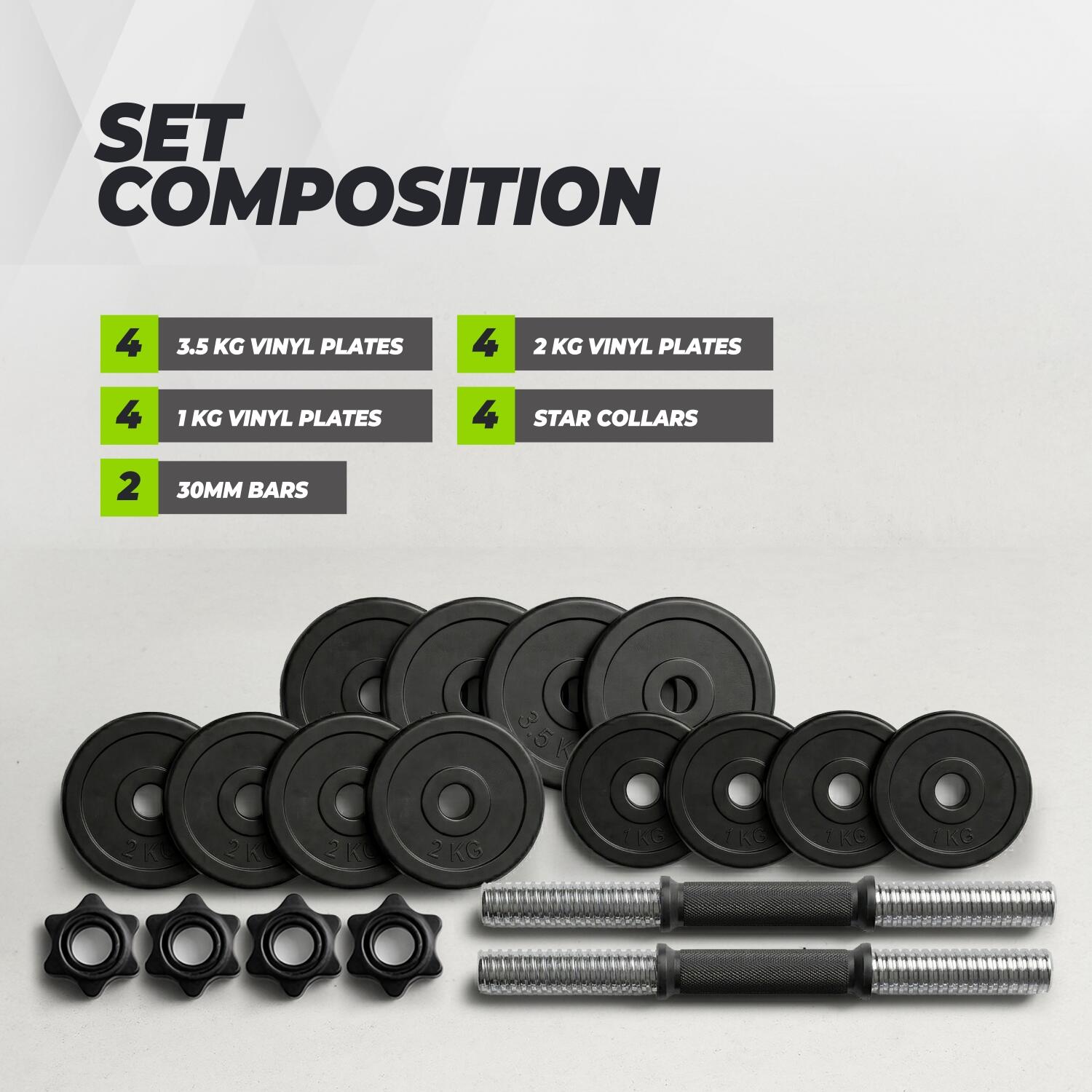 Verstelbare vinyl halterset 2x14kg VirtuFit - Afbeelding 3