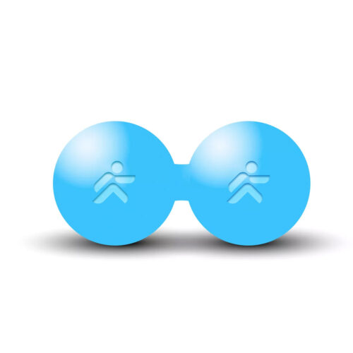 Double balle de massage en ébonite "Foam Ball" Ø 6cm JustFit - Turquoise | Seconde Vie