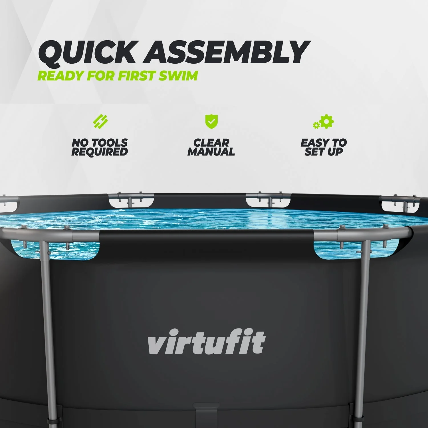 Piscina redonda Ø366 x 100 cm com bomba de filtragem VirtuFit 5 Piscina redonda Ø366 x 100 cm com bomba de filtragem VirtuFit - Image 5