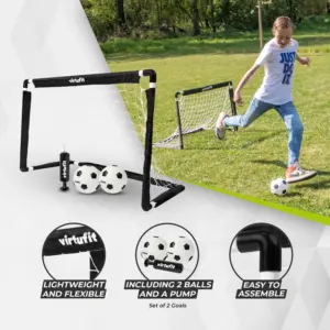 Portería de fútbol infantil con balón y bomba 92x64cm VirtuFit 7 Portería de fútbol infantil con balón y bomba 92x64cm VirtuFit - Thumbnail Image 3