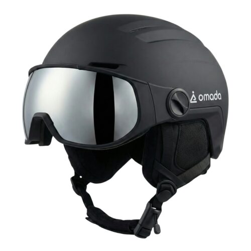 Omada adult ski and snowboard helmet with visor - Black, M | Seconde Vie