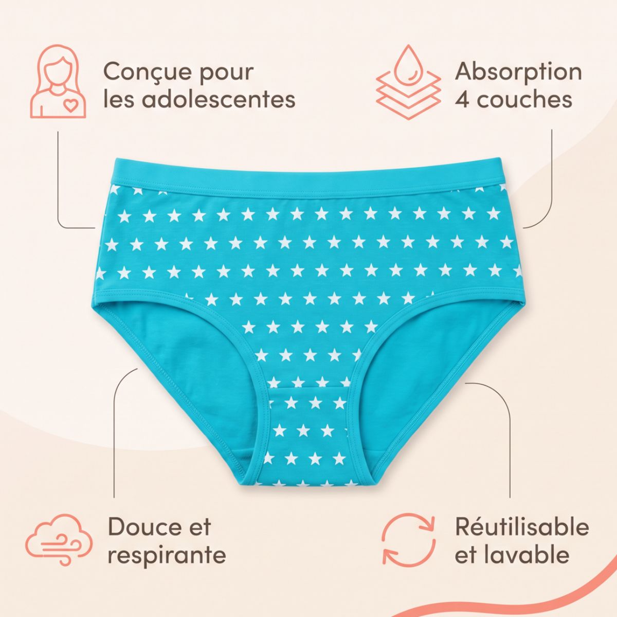 Cueca menstrual para adolescentes «First» da Marea 3 Cueca menstrual para adolescentes «First» da Marea - Image 3