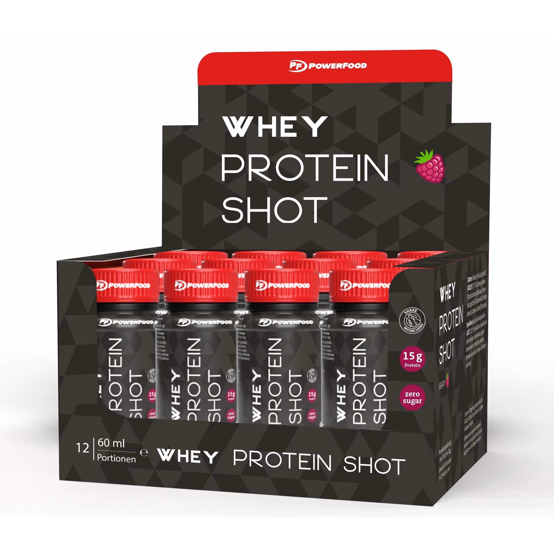 Shots de protéine whey "Berry" 12x60ml Powerfood One 1 Shots de protéine whey "Berry" 12x60ml Powerfood One