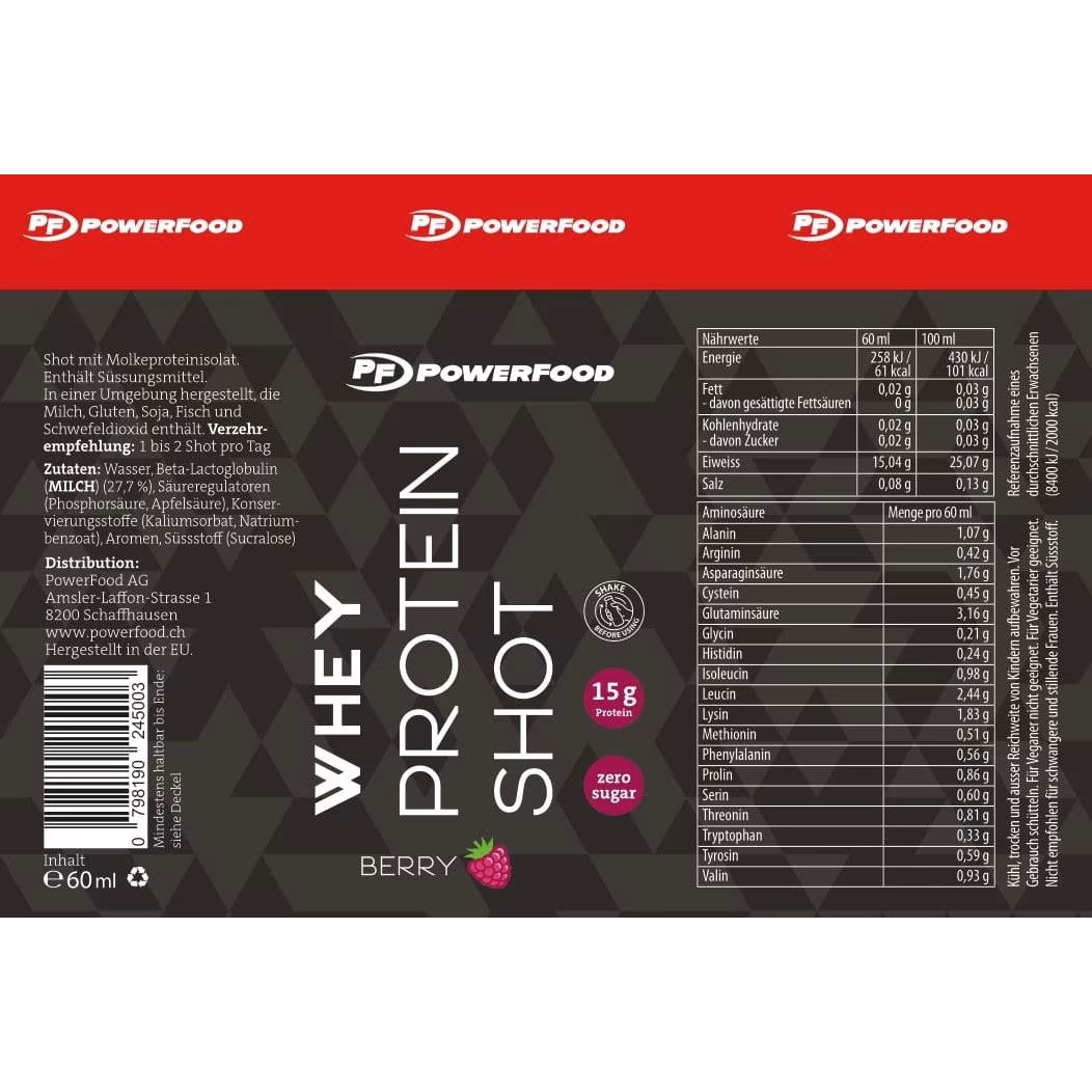 Shots de protéine whey "Berry" 12x60ml Powerfood One 2 Shots de protéine whey "Berry" 12x60ml Powerfood One – Image 2