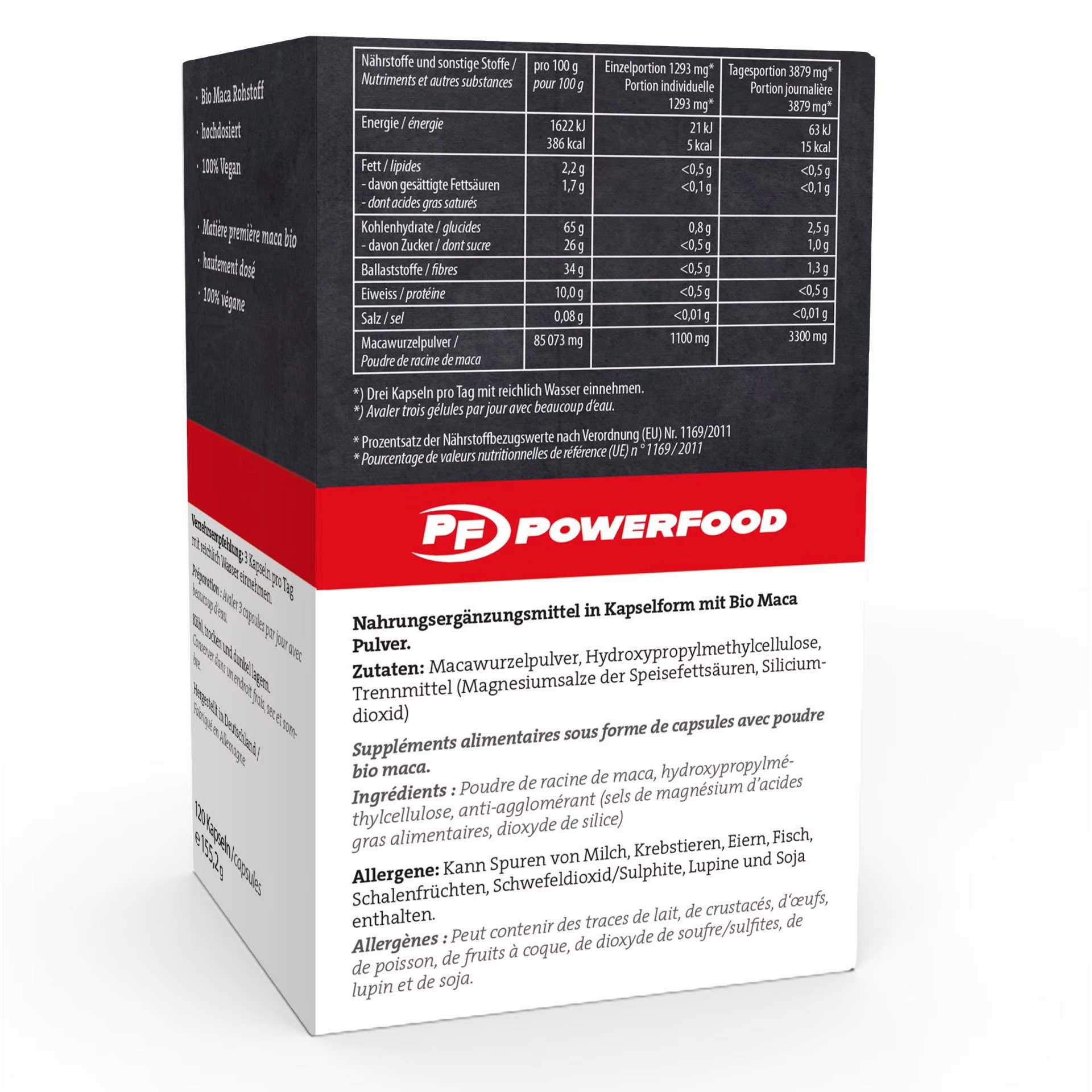 Maca 120 capsules "Neutral" Powerfood One - Afbeelding 2