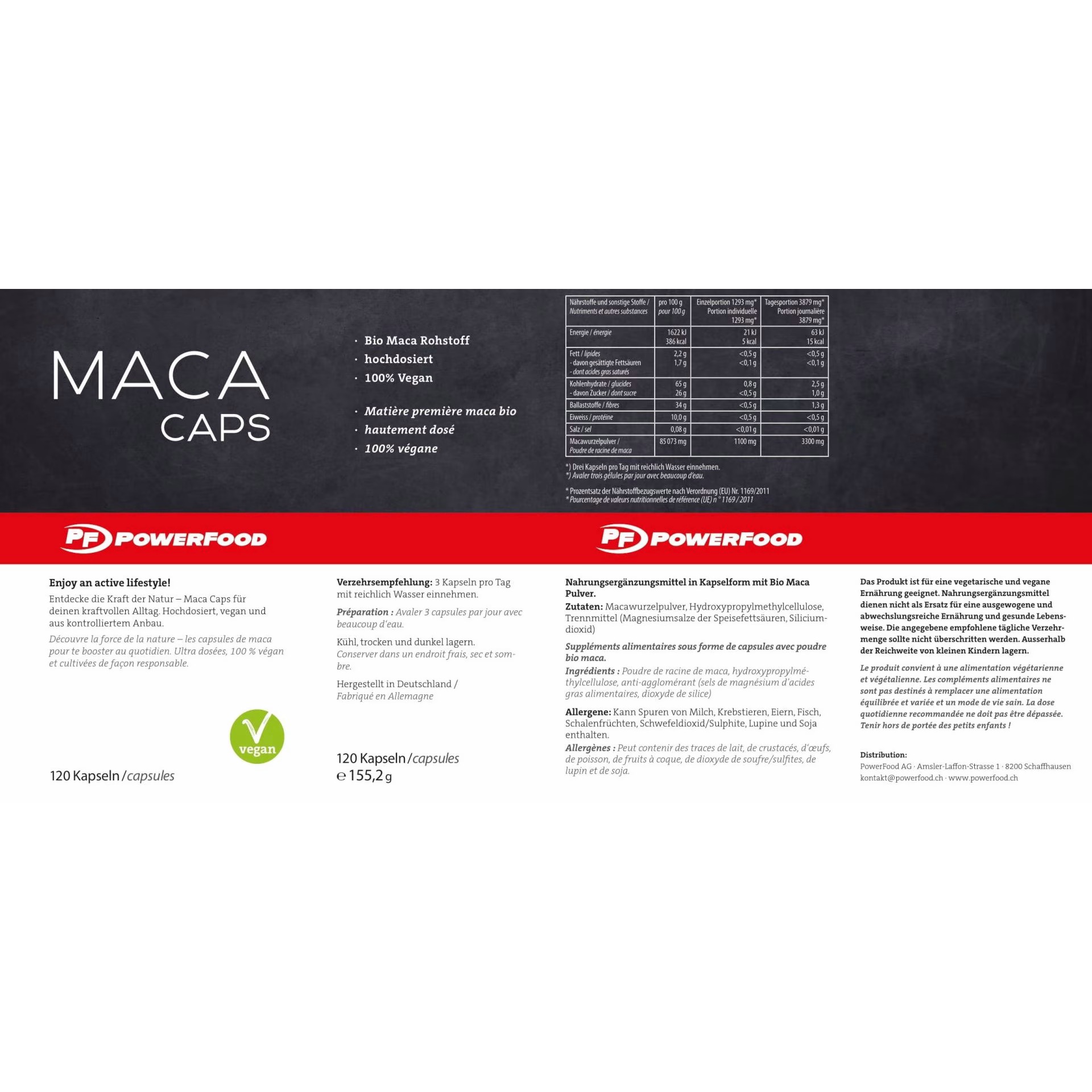 Maca 120 capsules "Neutral" Powerfood One - Afbeelding 3