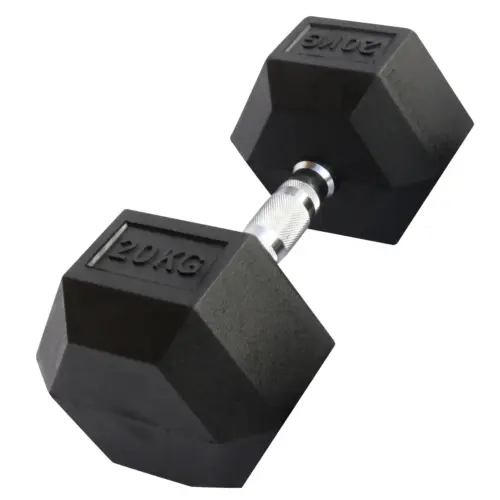 Manubrio esagonale "Hex Dumbbell" in gomma GladiatorFit - 20 kg | Seconde Vie