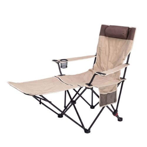 Omada Folding Camping Lounge Chair with Leg Rest and Headrest