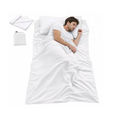 Drap de sac de couchage trekking en coton 210x115cm Omada