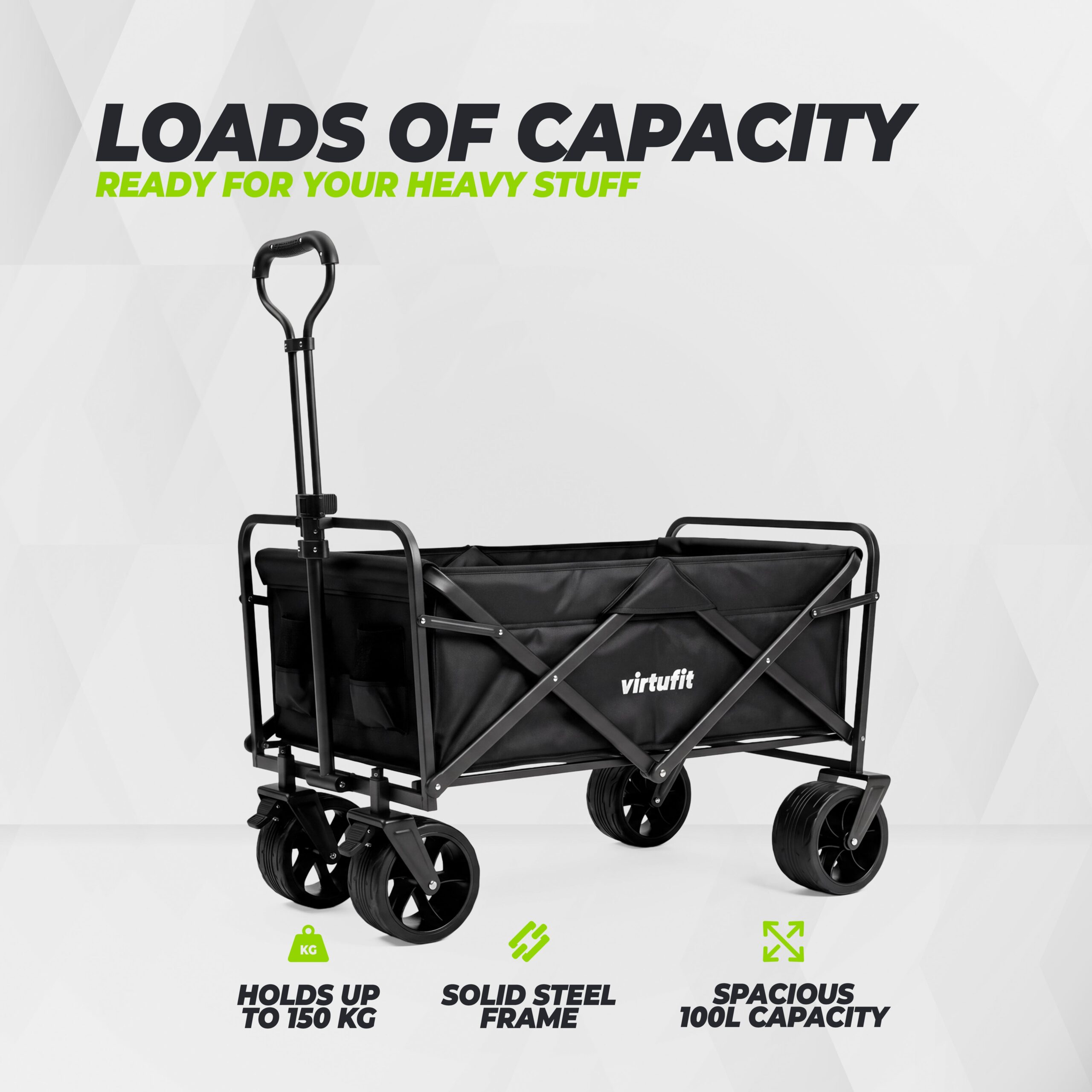 Chariot de transport pliable "FW100" 150kg VirtuFit 5 Chariot de transport pliable "FW100" 150kg VirtuFit – Image 5