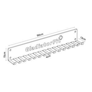 Rack de rangement mural en acier pour élastiques et cordes GladiatorFit 7 Rack de rangement mural en acier pour élastiques et cordes GladiatorFit - Thumbnail Image 2