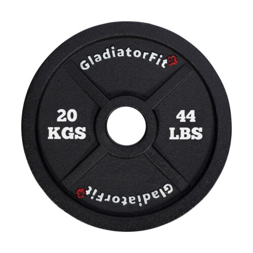 Disco olimpico nero in ghisa Ø 51 mm GladiatorFit - 20 kg | Seconde Vie