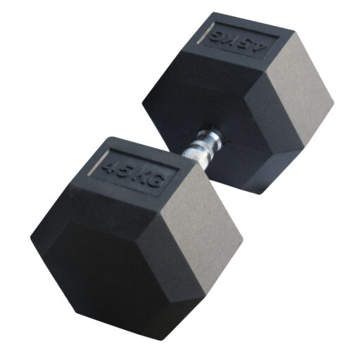 Haltère hexagonal "Hex Dumbbell" en caoutchouc GladiatorFit - 45 KG | Seconde Vie